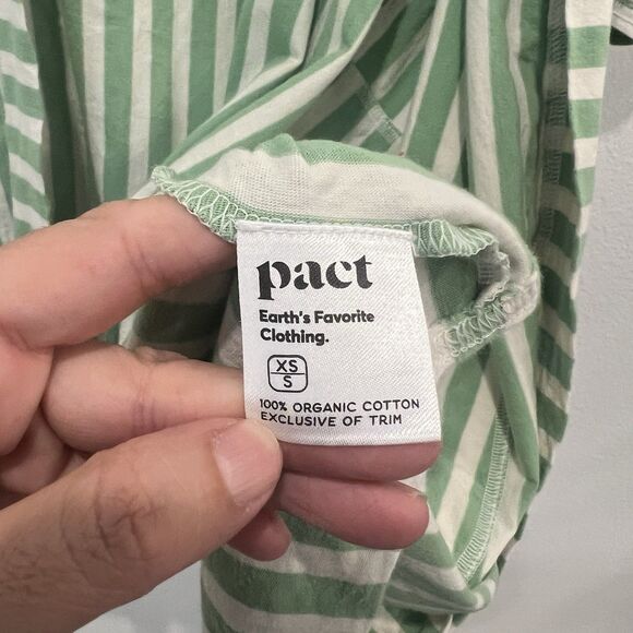 PACT Organic Staycation Short Robe In Hideaway Stripe Sz Xs/s Missing Waist Tie! - Picture 3 of 6